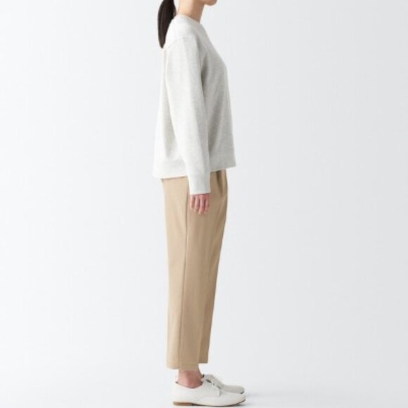 MUJI - High Waisted Pleated Trousers Lilac - Cropped Ankle Pants - Size M - Picture 13 of 16